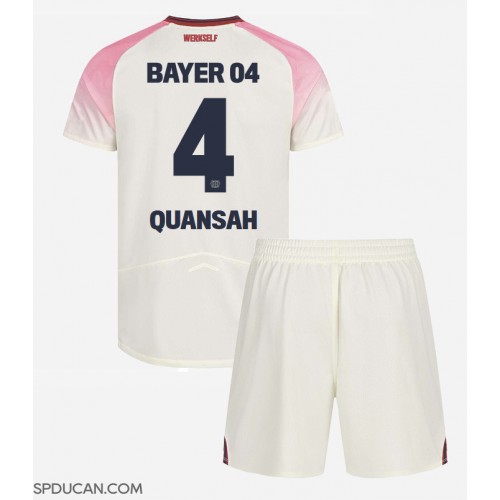 Dječji Nogometni Dres Bayer Leverkusen Jarell Quansah #4 Gostujuci 2025-26 Kratak Rukav (+ Kratke hlače)